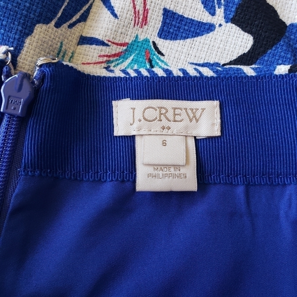 🌻J. Crew Basket Weave Floral Pencil Skirt B8203, Size 6 - Picture 4 of 5